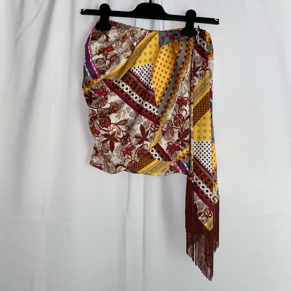 House of Harlow 1960 x Revolve Caterina Skirt in Patchwork Multi NWT - Picture 6 of 10